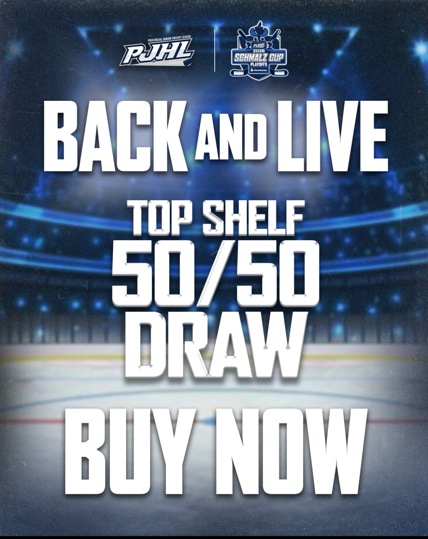 Fans!

The PJHL Top Shelf 50/50 is back for the playoffs! 🎟️

Take your shot at winning big while supporting junior hockey across the province. Every ticket helps support teams and the game we all love.

Grab your tickets now by following the link on the PJHL website.

@pjhl_official