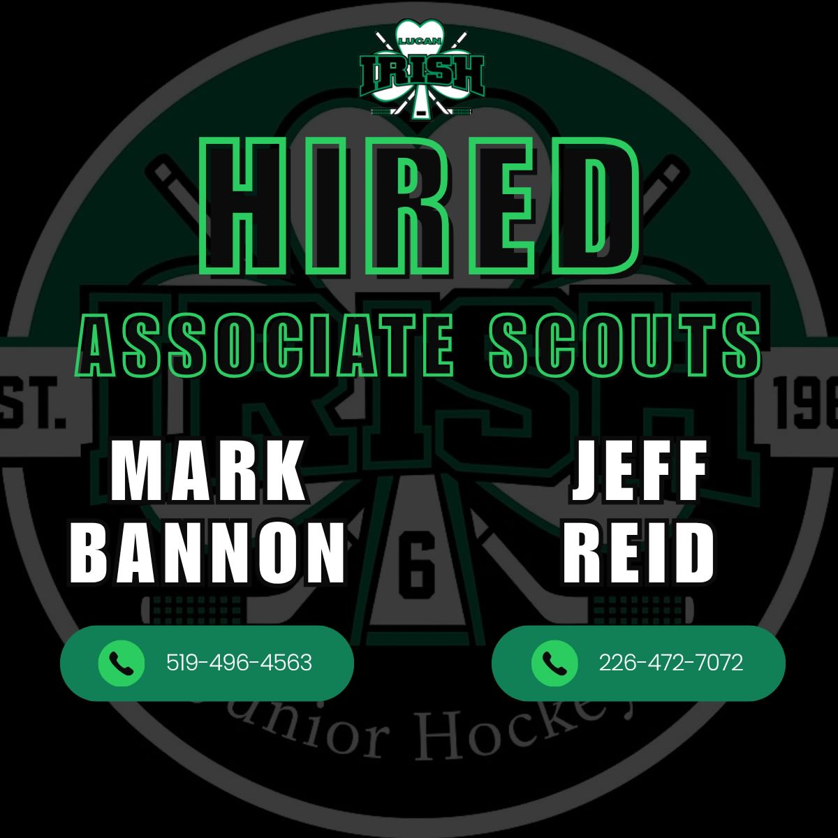 We are pleased to announce the hiring of two associate scouts to assist the Irish in recruiting within the community. Welcome Mark & Jeff!