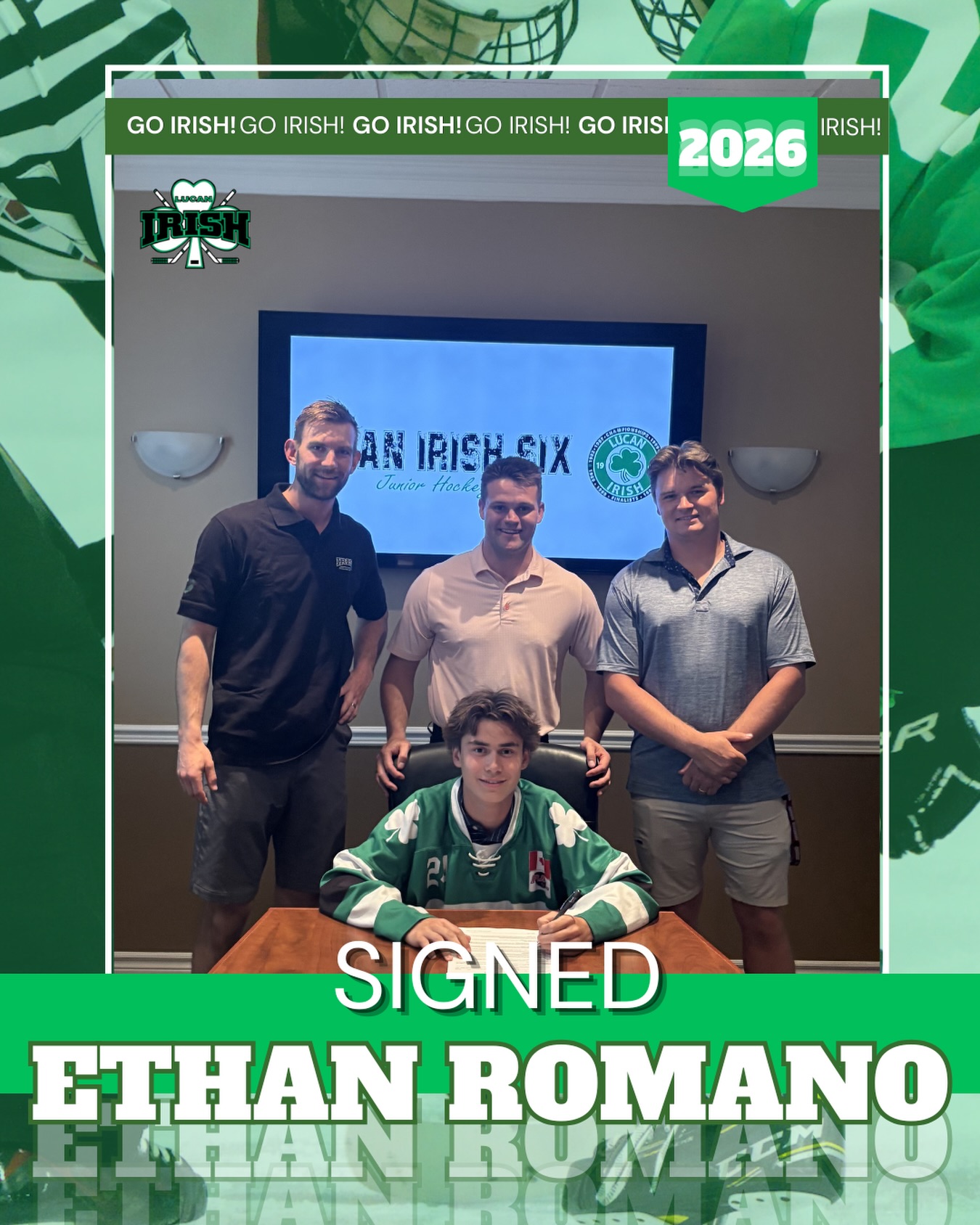 We are proud to announce the signing of another Ilderton native, Ethan Romano. Ethan played for the Ausable Valley U18A team last season! Welcome to Lucan, Ethan! 🍀