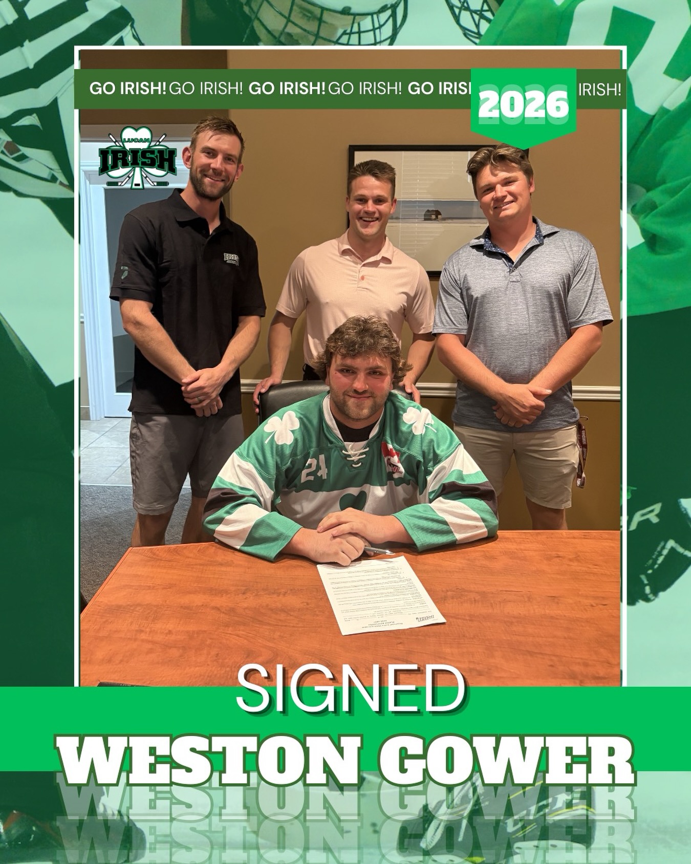 With our next signing, we are proud to welcome Weston Gower. Weston grew up in Lucan and played his minor hockey with the Irish. Welcome, Weston! 🏒 @gower_83